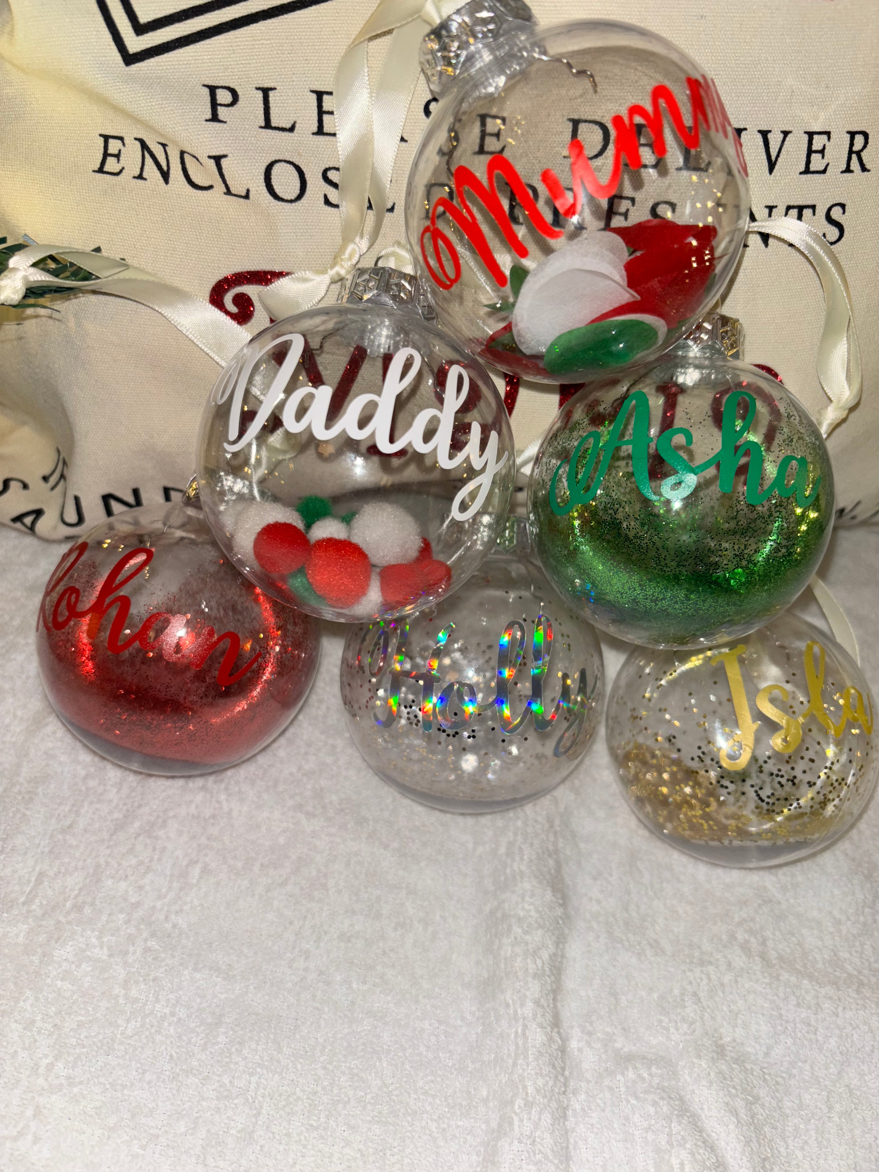Personalised filled bauble