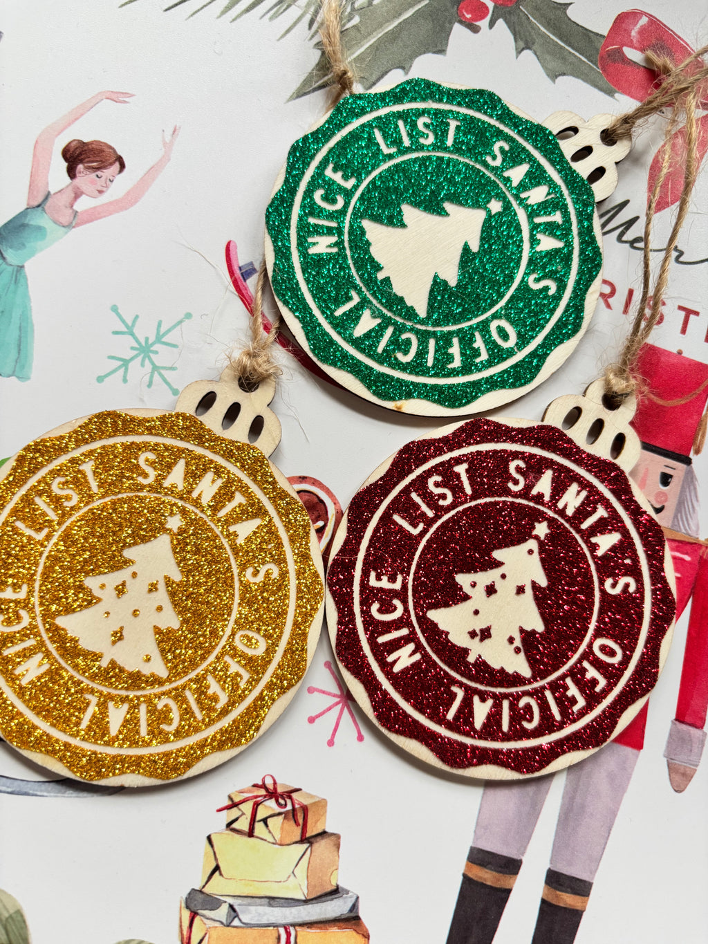 Official nice list wooden bauble